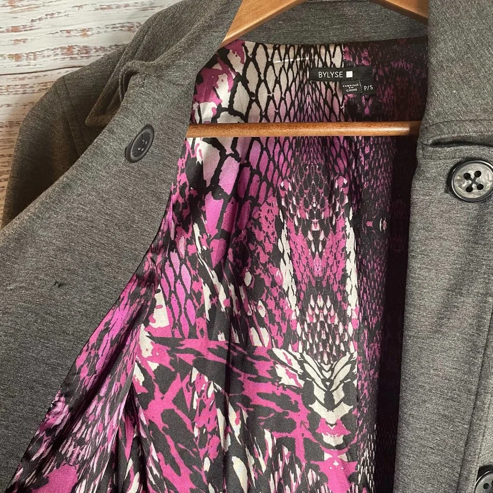 BYLYSE Stretch Jacket Coat Outerwear Petite Small Heather Gray - Picture 3 of 9